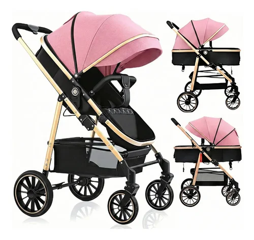 Carrinho Passeio Bebê Reversível Berço Moisés Conforto Rosa