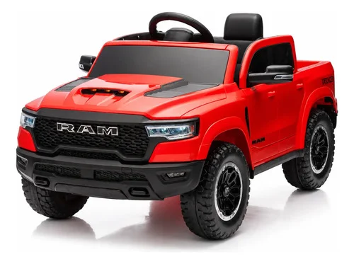 Carro Elétrico Infantil Ram Rho 12v Com Controle Remoto 30kg Vermelho