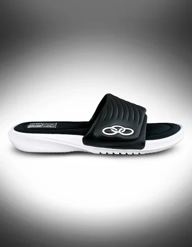 Chinelo Masculino Olympikus Melbourne 2 Slide Ultra Conforto Preto/branco 41/42