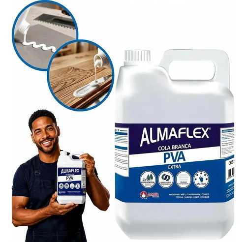 Cola Líquido Branca Forte Galão 5kg Pva Extra Madeira Papel Branco