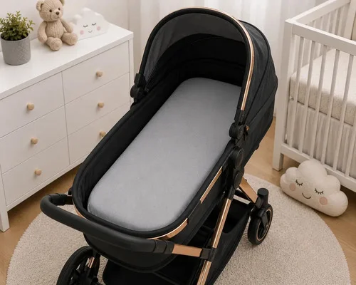 Colchonete Para Carrinho De Bebê Moises Universal Macio Cinza
