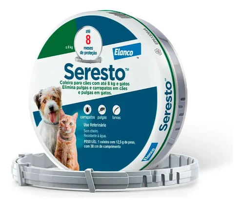 Coleira Seresto resistente a pulgas e carrapatos Cats Dogs 8k