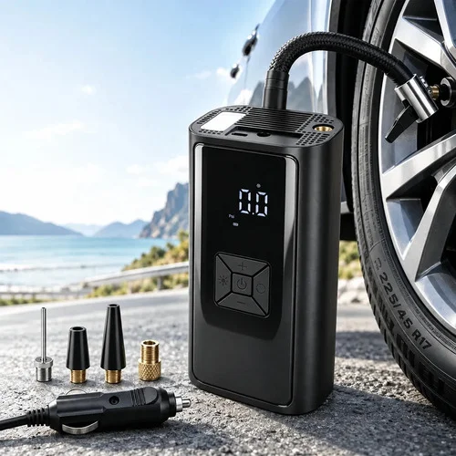Compressor Portátil Car Air Pump Digital Com Visor Preto 12v