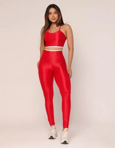 Conjunto Legging + Top Canelado Fitness Esportivo Feminino