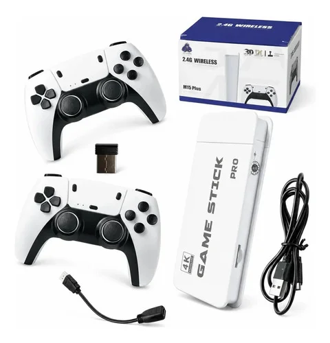 Console Portátil M15 4k Hdmi 2 Controles Sem Fio Branco Branco