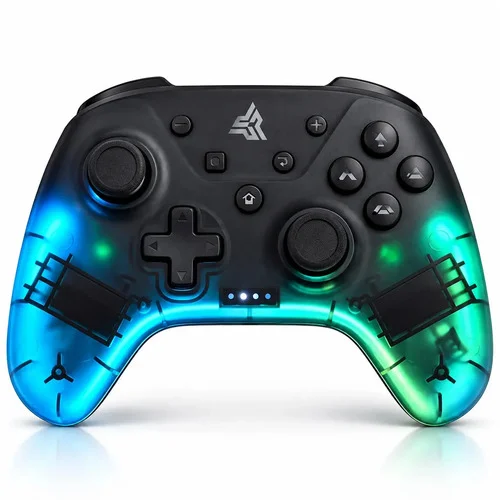 Controle Joystick Sem Fio Compatível Pc Android Ios Preto RGB