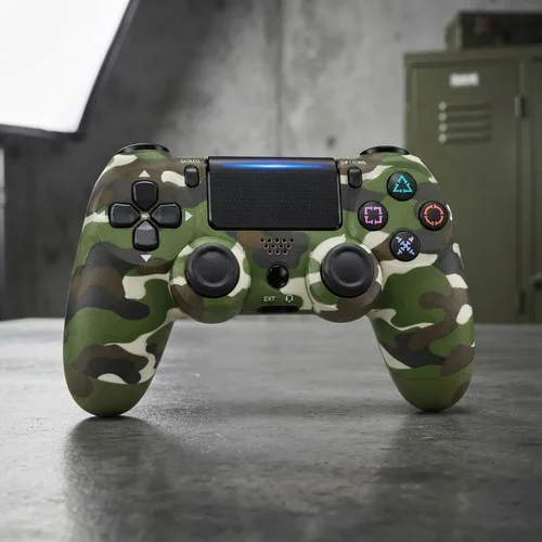 Controle Sem Fio Para Videogame Bluetooth Recarregável Camuflado Verde