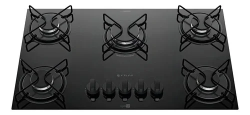 Cooktop 5 Bocas A Gás Atlas Agile Up Mega Chama Preto