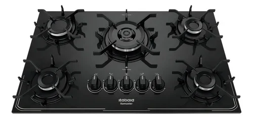 Cooktop a Gás 5 Bocas Itatiaia Itamaster Tripla Chama Preto Bivolt
