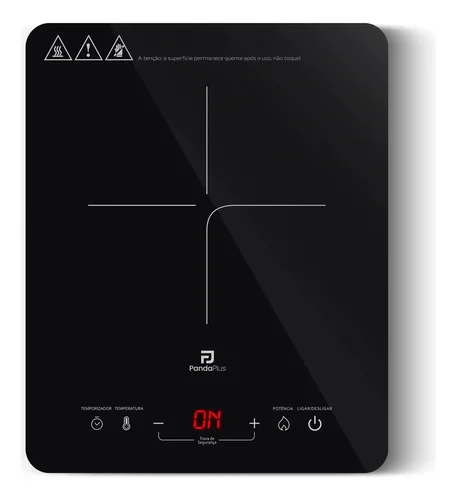 Cooktop Indução Portátil Panda Plus 1 Boca Bivolt com Painel Touch Preto