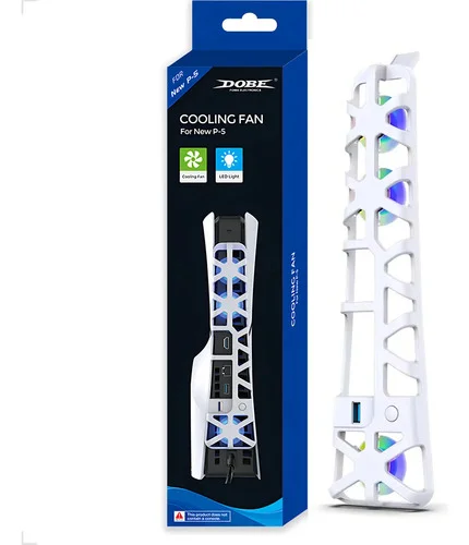 Cooler Externo Ventilador Dobe TP5-3538 Fan Usb Led Ps5 Slim Disco Digital Cor Branco