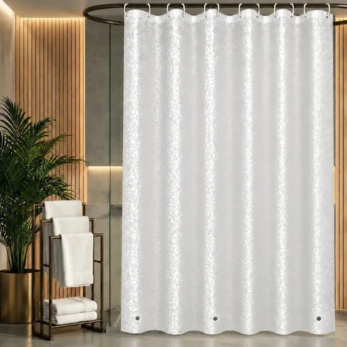 Cortina De Box Banheiro Transparente Com Glitter Bolinhas Pv