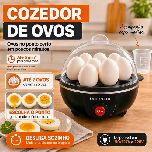 Cozedor de Ovos Elétrico VYROX para 7 Ovos com Desligamento Automático