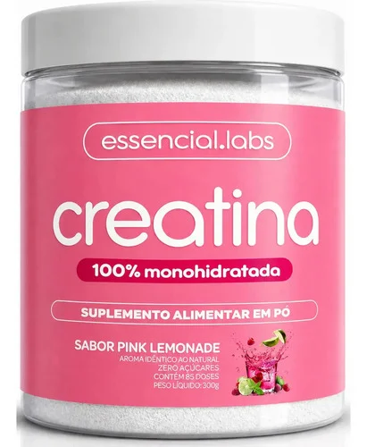 CREATINA MONOHIDRATADA 100% Pura - Sabor Pink Lemonade - 300g