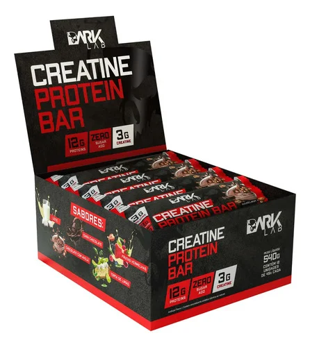 Creatine Protein Bar 12 Un 45g Dark Lab Sabor Trufa de avelã
