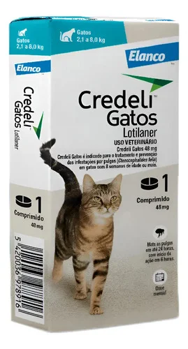 Credeli Antipulgas Para Gatos De 2,1 À 8kg 1 Comprimido 48mg