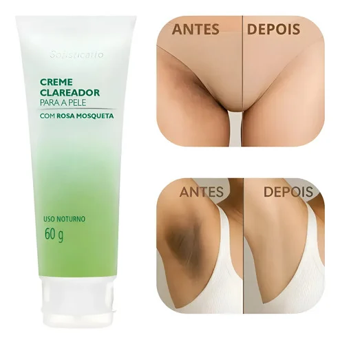 Creme Clareador De Virilha E Axila Para A Pele Com Rosa Mosq