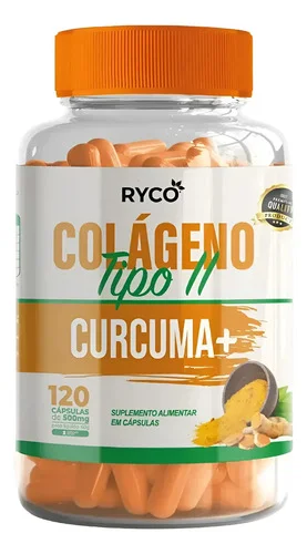 Cúrcuma + Colágeno Tipo 2 - 120 Cápsulas De 500mg Ryco Sem Sabor
