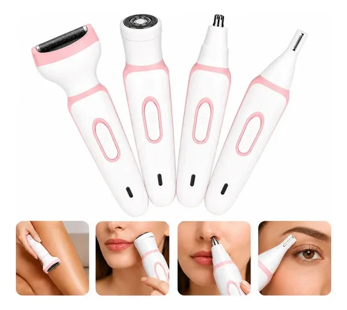Depilador Aparador Feminino Samzhe 4 em 1 Recarregável USB Para Corpo, Rosto e Íntimo