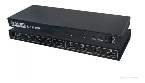 Divisor Hdmi 1.4 Hdcp Splitter 1 Entrada 8 Saídas 4kx2k 1x8
