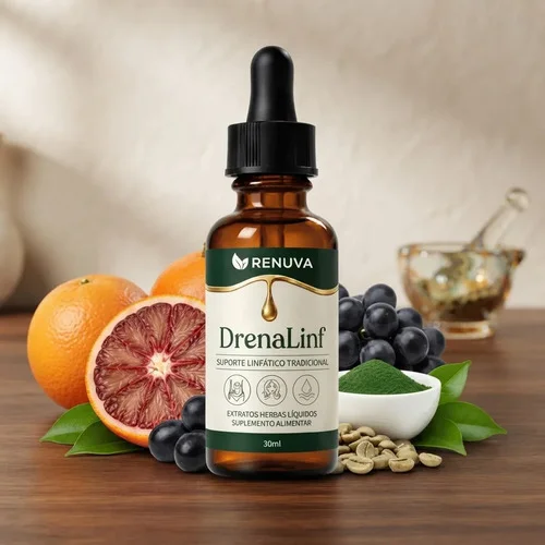 Drenalinf Renuva 30ml Gotas Drenagem Linfática Suplemento Para Drenagem Linfática