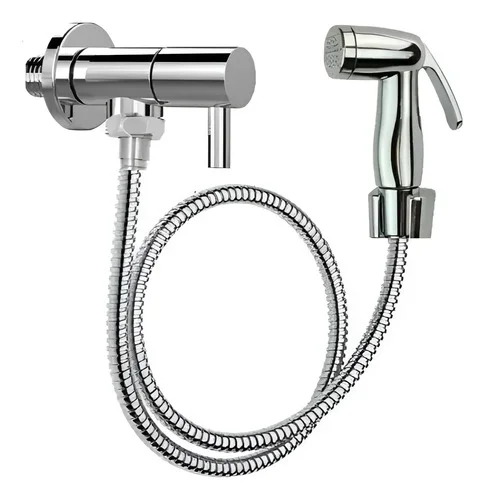 Ducha Higiênica Registro Aço Inox Super Luxo 1/4 Volta