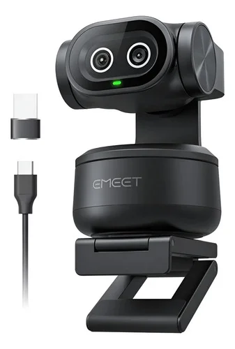 Emeet PIXY 4k Ai Tracking Autofoco Dual Webcam 300° Ptz Camera Para Pc Ferroso