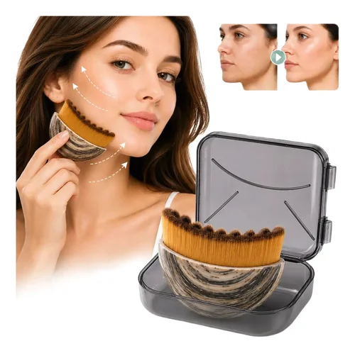 Escova Facial De Drenagem Linfática Massagem Pincel Contorno