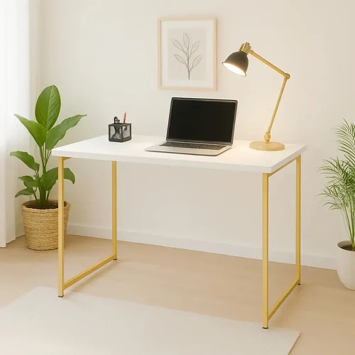 Escrivaninha Industrial 90cm Mesa Estudo Aparador  Aço Mdf
