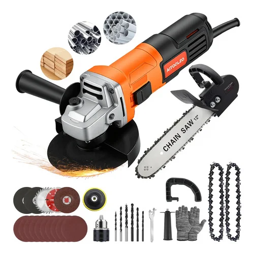 Esmerilhadeira Angular Lixadeira+motosserra 1500w Aitoolzo Laranja 127v 60
