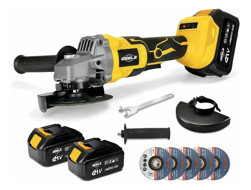 Esmerilhadeira Angular Sem Fio Com 2 Baterias De Lítio Amarelo 21v 50hz/60hz