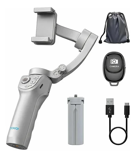 Estabilizador Gimbal 3 Eixos Para Celular Antivibração Cinza