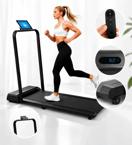 Esteira Elétrica Dobrável Compacta para Caminhada Residencial 6km/h com Controle Remoto e Display LED