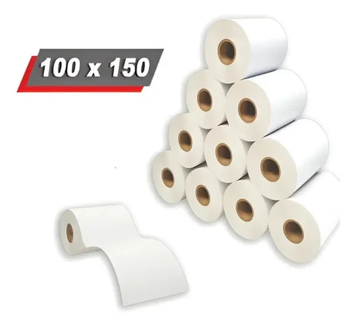 Etiqueta Térmica 10x15 100x150 200 Un Kit Com 10 Rolo Cor Branco Gigantes Do Bazar