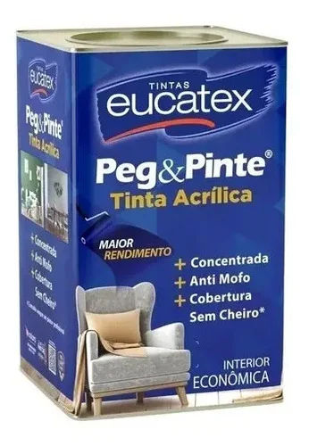 Eucatex Latex Acrílico Peg Pint 18litros Acabamento Fosco Cor Branco neve