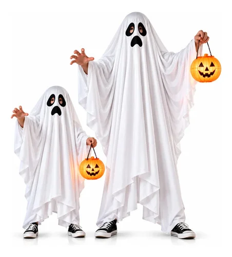 Fantasia Fantasma Halloween Adulto E Infantil Festa Bruxa