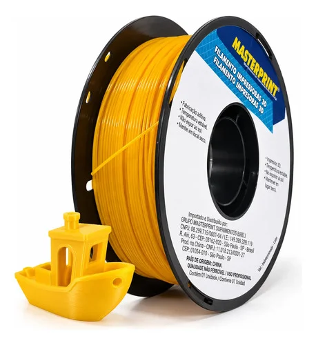 Filamento Impressora 3d Masterprint Petg 1.75mm 1kg Amarelo