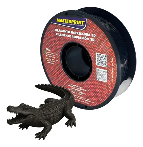 Filamento Impressora 3d Masterprint Petg 1.75mm 1kg Preto