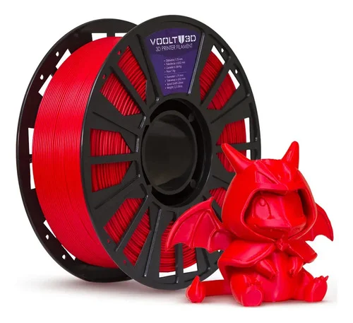 Filamento PLA Vermelho Papai Noel 1Kg 1,75mm Voolt3D High Speed Para Impressão 3D Vermelho Natal Impressoras 3D Peças 3D Fabricação Nacional