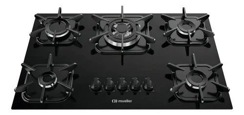 Fogão Cooktop - Mueller 5 Bocas - Queimadores Preto