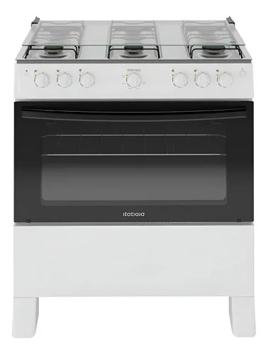 Fogão Itatiaia Star New 6 Bocas Branco Com Mesa de Inox e Acendimento Automático