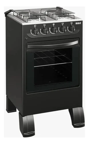 Fogão New Sirius 4 Bocas Mesa Inox Braslar Preto