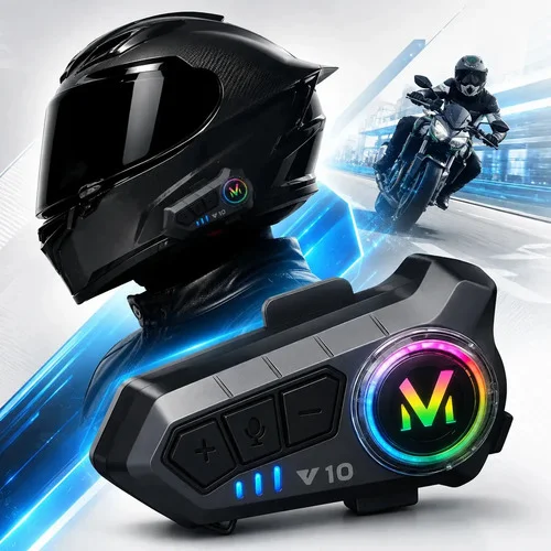 Fone Bluetooth Capacete Moto V10 Resistência Água IPX6