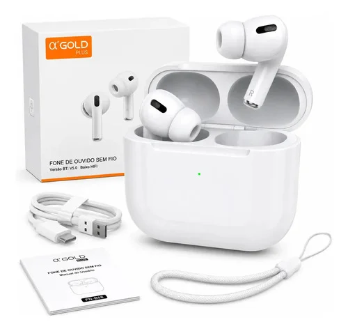 Fone De Ouvido Bluetooth 5.0 Sem Fio Tws Com Microfone Branco