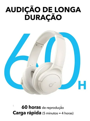 Fone De Ouvido Bluetooth 5.3 soundcore Q11i da Anker, Fone Gamer, Headphone Bluetooth Over-Ear, Graves Profundos, 60H Autonomia, Hi-Res Áudio, Almofadas Removíveis, Conexão Multiponto, Branco