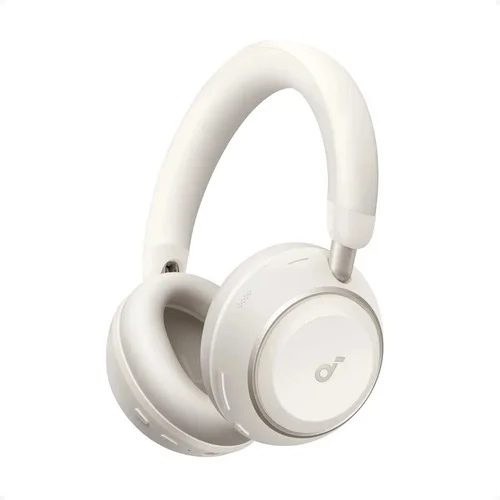 Fone De Ouvido Bluetooth 6.1 soundcore Space 2 da Anker, Cancelamento Ativo De Ruído 4 Estágios, Conforto Superior, 50H Autonomia, Áudio Hi-Res LDAC, Conexão Dupla, Modo Soneca, Detecção De Uso,Branco