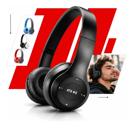 Fone De Ouvido Bluetooth Sem Fio Headset Regulável Corrida Treino Academia Entrada P2 Mp3 Para Smartphone Pc Desktop Over-ear Cowin - Preto