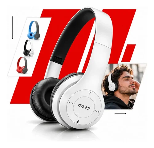 Fone De Ouvido Bluetooth Sem Fio Headset Regulável Corrida Treino Academia Entrada P2 Mp3 Para Smartphone Pc Desktop Over-ear Cowin - Branco