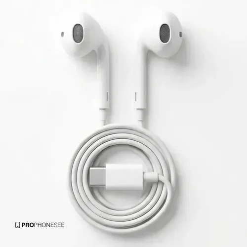 Fone De Ouvido Com Fio USB Entrada Tipo C Compatível Com Iphone 15 16 17 Samsung S24 S25 S26 Android Xioami C Microfone Estéreo Anti Ruido Integrado De Conexão Profissional Direta E Controle De Volume