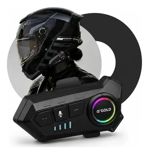 Fone de Ouvido Para Capacete Bluetooth Sem Fio A'Gold Mcf-36 RGB